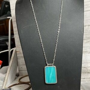 TURQUOISE DOG TAG PENDANT NECKLACES